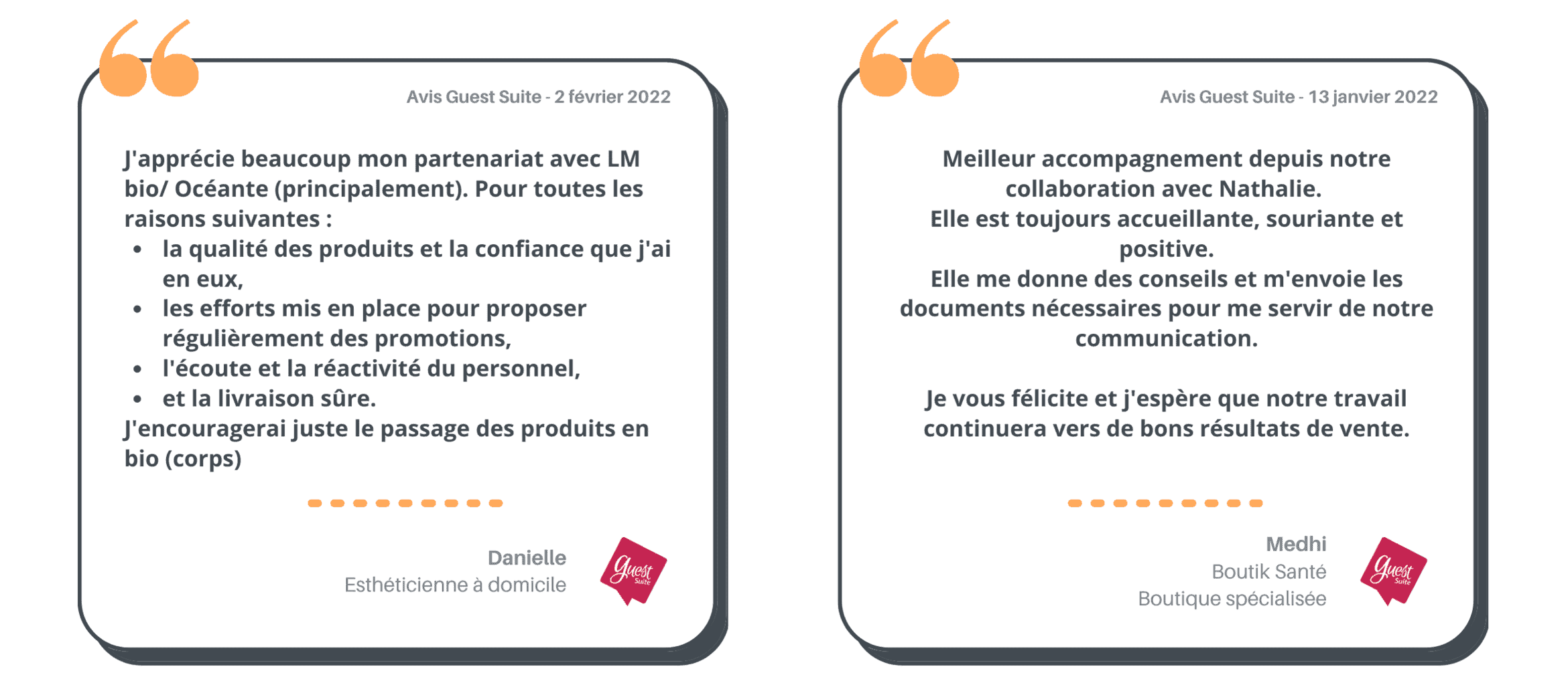 Avis de nos clients professionnels LMP Santé / LM Bio
