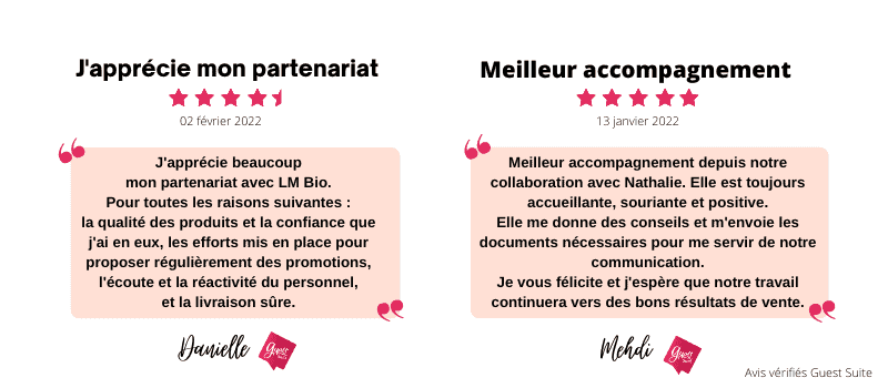 Avis de nos clients professionnels LMP Santé / LM Bio